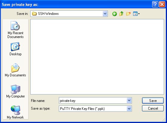 save the private key